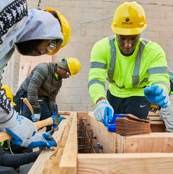 three construction workers